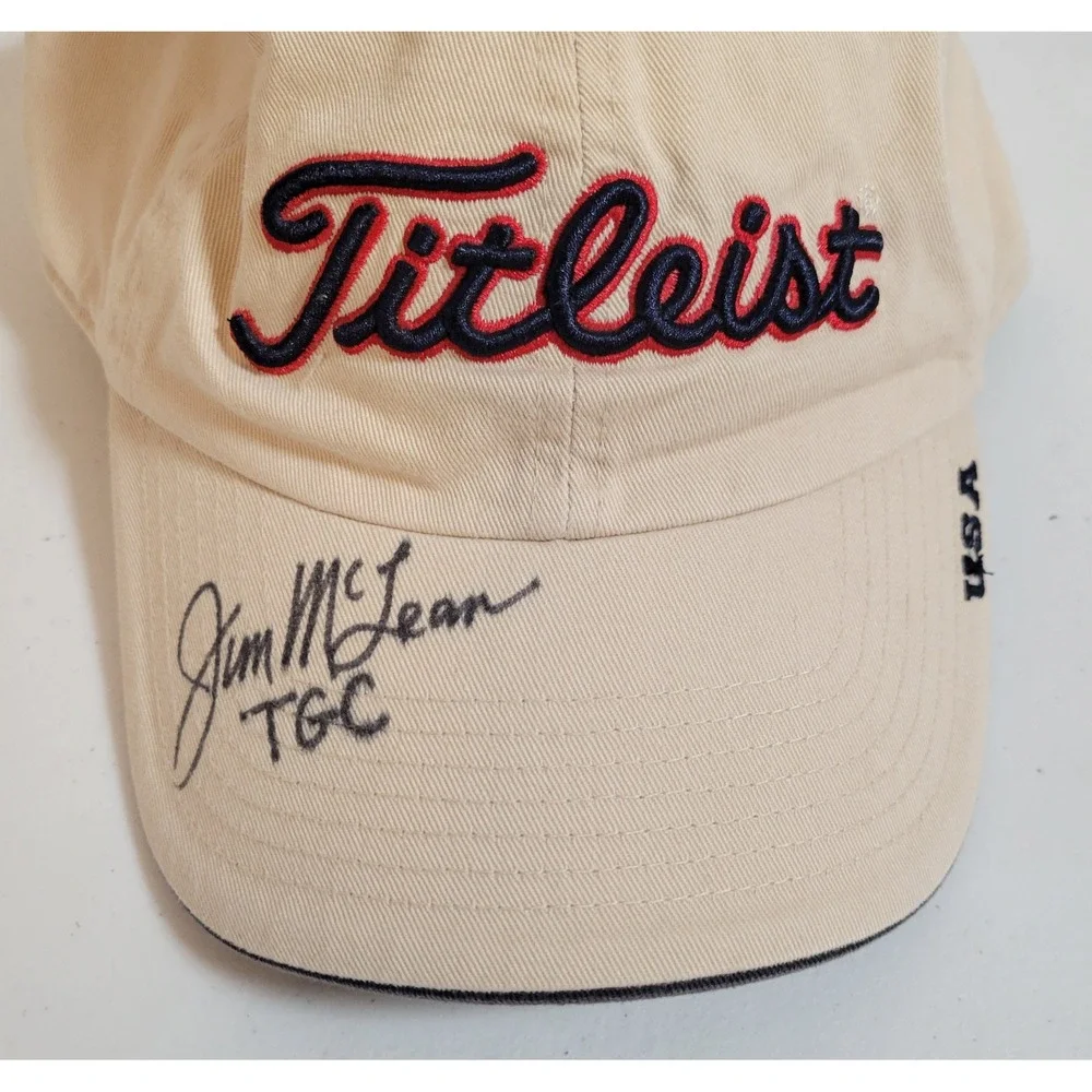 Titleist Golf Hat Cap Adjustable Strapback Beige‎ New NWT USA Flag Preppy 0197